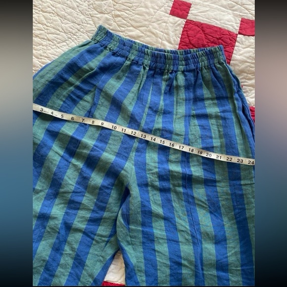 Cawley Studio Irish Linen Luna Stripe Trousers - Picture 3 of 4